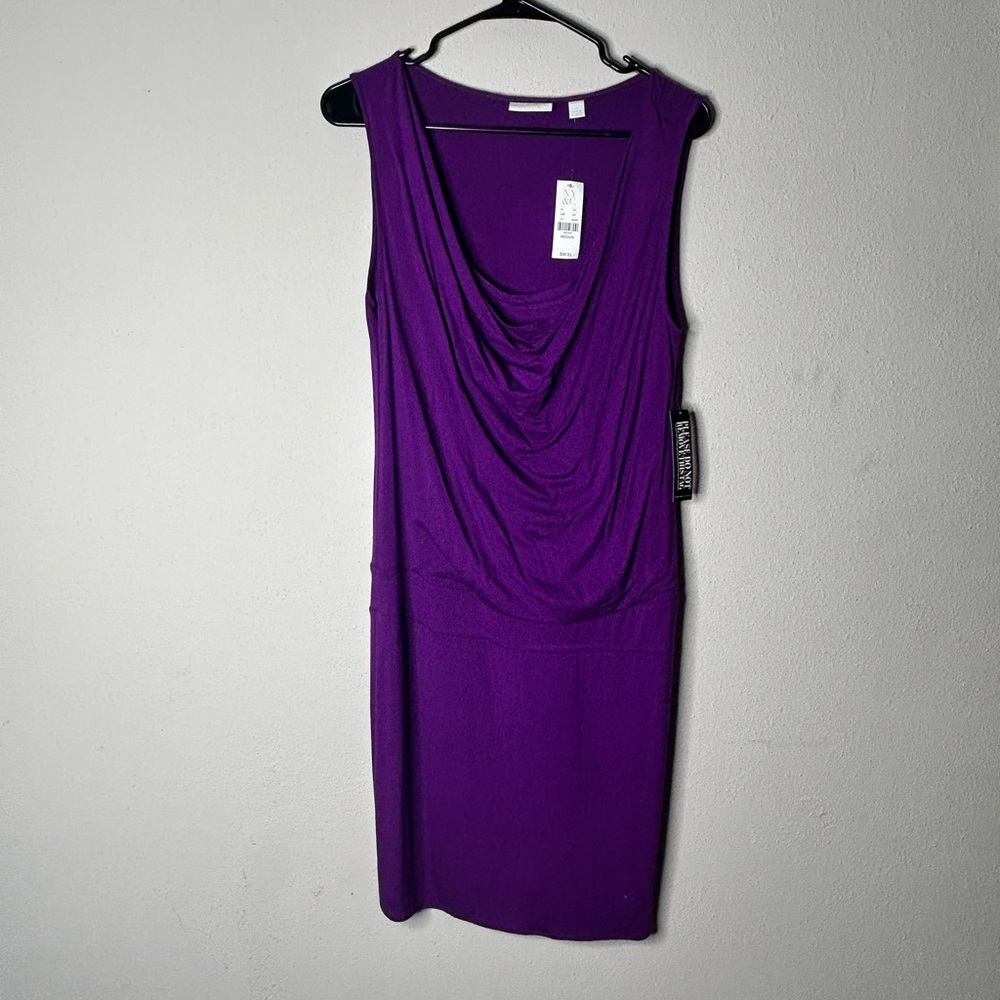 New York &‎ Company Plum Purple Sleeveless Stretch Midi Dress Medium NWT